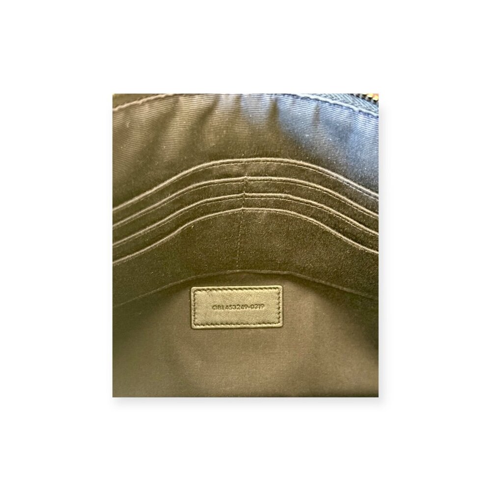 Saint Laurent YSL Monochrome Grain de Poudre Leather Zip Pouch | Black - Picture 7 of 8